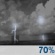 Sunday Night: Showers and thunderstorms likely. Mostly cloudy, with a low around 74. Chance of precipitation is 70%. Sunday Night: Showers And Thunderstorms Likely