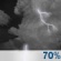 Thursday Night: Showers and thunderstorms likely. Mostly cloudy, with a low around 67. Southeast wind 0 to 5 mph. Chance of precipitation is 70%. Thursday Night: Showers And Thunderstorms Likely